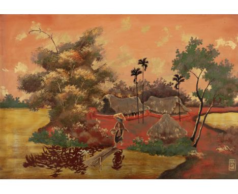 NGUYEN QUANG BAO 阮光保 (Vietnam, Born in 1929)ECOLE DES BEAUX-ARTS DE L’INDOCHINE (INDOCHINA FINE ARTS COLLEGE), LACQUER SECTIO