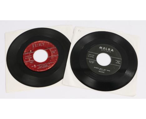 2 x Doo Wop 7" singles. Lewis Lymon &amp; The Teen Chords - I'm So Happy (Fury F1000). Willows - Church Bells May Ring (Melba