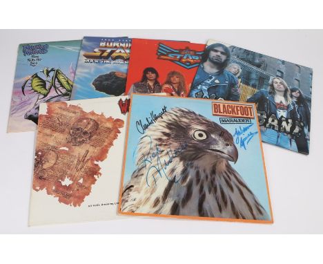 6 x Heavy Metal / Rock LPs. Wolfsbane (2) Live Fast, Die Fast (Def American Recordings 836 486-1). All Hells Breaking Loose D