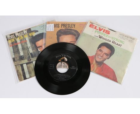 4 X Elvis Presley 7" singles &amp; EP. Hard Headed Woman b/w Don't Ask Me Why with pic sleeve (RCA Victor 47-7280). Good Luck