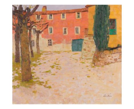 § GEORGE DEVLIN R.S.W (SCOTTISH 1937-2014) NEAR GUILIANO Signed lower right, oil on canvasDimensions:48.5cm x 54cm (19in x 21