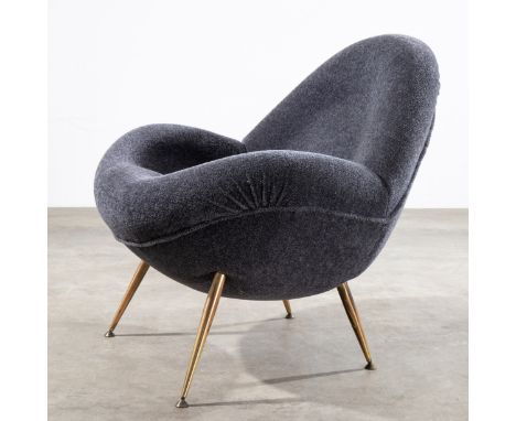 Fritz Neth, Formpolster SesselFritz NethNeth SitzformbauDesign 1950sFormpolster Sessel. Entwurf 1950er Jahre. Sitzschale mit 