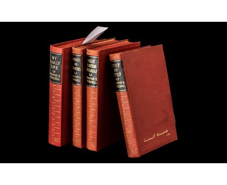 Winston Churchill - Set of Four Books, titled 'My Early Life', 'Thoughts and Adventures', 'Great Contemporaries' and 'Step by