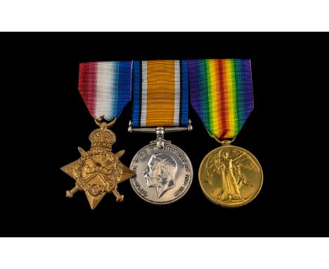 WW1 Medal Trio Bar 1914-15 Star, British War Medal &amp; Victory Medal, All Awarded To K 33707 J COOKE STO 1 R.N             