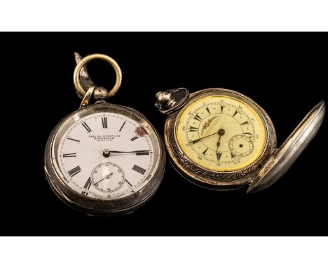 Two Large Heavy Silver Pocket Watches, one full hunter and one other, K Serkisoff &amp; Co., Constantinople and Fordgalloway 