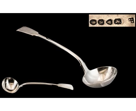 William IV Large and Solid Sterling Silver Ladle of Pleasing Proportions. Hallmark London 1836, Makers Mark J.S - A.S ( Josep