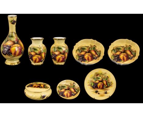 Aynsley - Fine Bone China Collection of ' Orchard Gold ' Pattern - Small Items ( 8 ) Pieces In Total. Comprises 1/ Pair of Sm