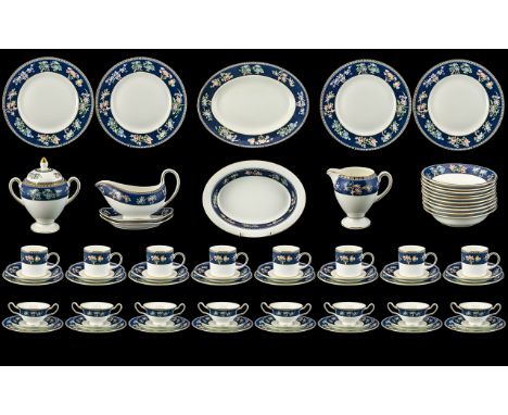 Wedgwood 80 Piece Blue Siam Dinner Service to include - Ten 11 inch plates, ten 8 inch plates, ten 7'' plates; ten 6 inch fru