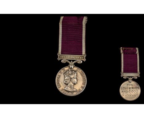 Long Service and Good Conduct Medal Regular Army QEII Awarded To 21126022 W O CL 2 J A HEARD RE   