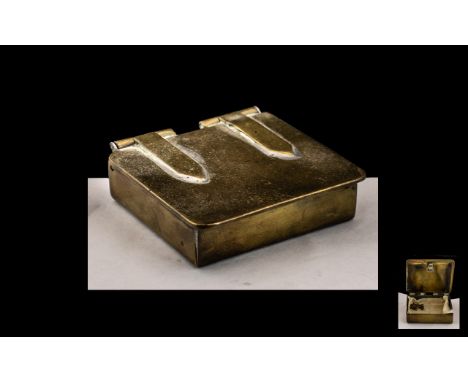 Trench Art Snuff Box. World War I Trench Art In Form of a Snuff Box. 6 by 5 cms. 