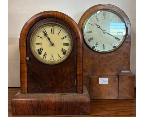 Two late 19th Century American rosewood and burr walnut shelf clocks 