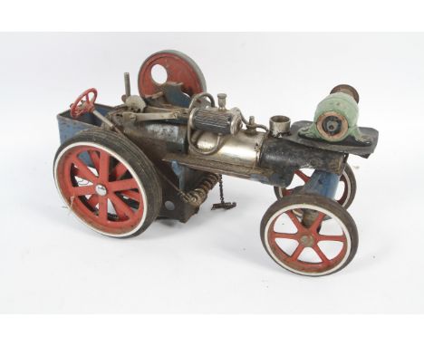 A vintage model of a steam traction engine possibly built using Meccano. L31cm