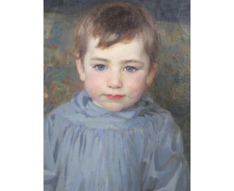 Fred Stead (1863-1940), portrait of a Margaret Firth, aged 18 months, oil on board. In giltwood frame, 26.8cm x 34cm exc. fra