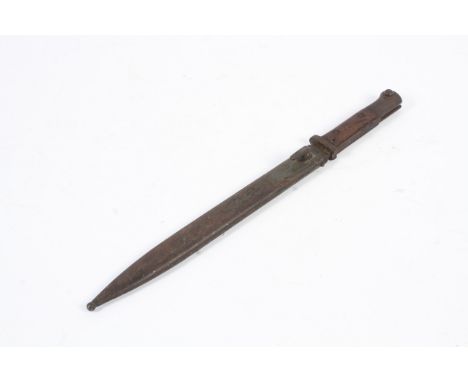 A WWI era German Mauser bayonet by J Mehlich, A G Berlin. The blade stamped W15, with metal scabbard, 47cm long