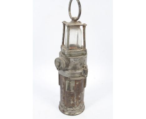 A vintage Nife Automatic Emergency miner's lamp. The underside stamped NIFE AUTOMATIC EMERGENCY LANTERN, PATT/ NO. 16113/Volt