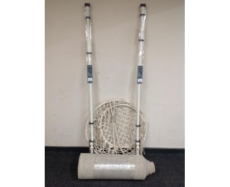 A hall runner together with two Honister curtain poles (new) and a swing seat 