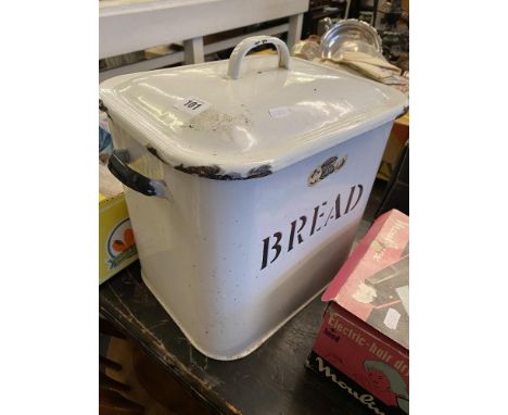 A enamel bread bin