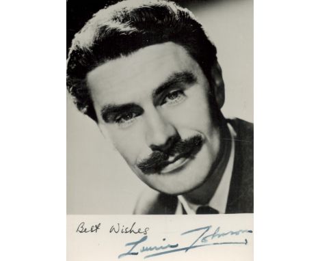 Laurie Johnson, a signed 4.5x3 photo. The 'best wishes' is printed but the signature is original. An English composer and ban