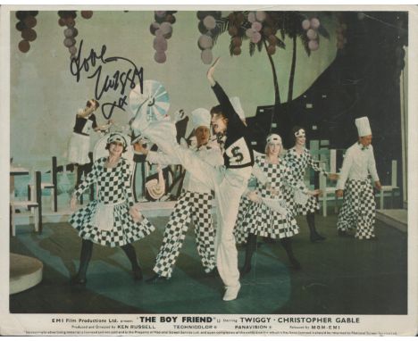 Twiggy signed 10x8 vintage colour lobby card for the film The Boy Friend. Dame Lesley Lawson DBE (née Hornby; born 19 Septemb