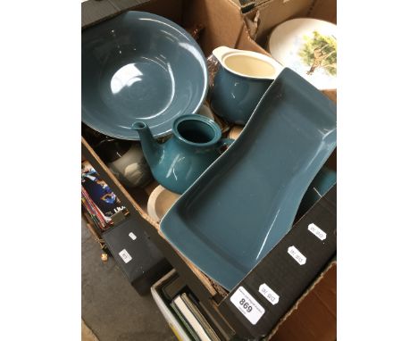 A box of ceramics incuding Poole 
