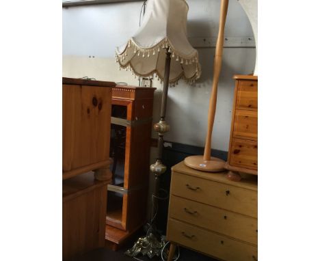 An onyx and brass standard lamp 