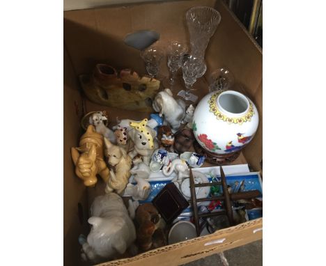 Box of ceramic animals 