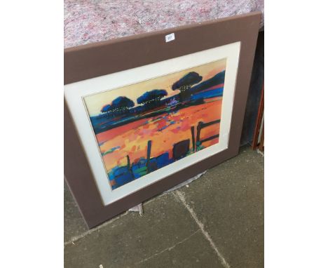 Large abstract framed print Cookney Aberdeenshire 