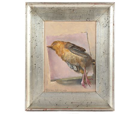 GOTH, Sárika (1900-1991), "Stillleben mit Vogel", Öl/Hartfaser, 24 x 18, unten links signiert und "1981" datiert, R. 