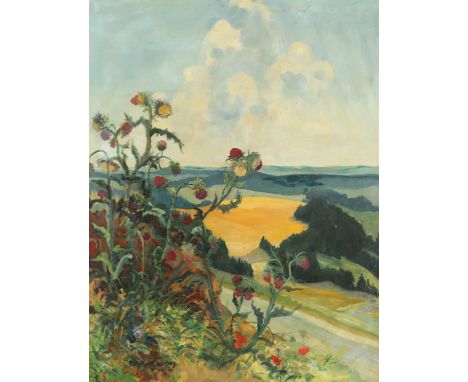 KREUTZBERG, Pitt (1888-1966), "Distelblüte", Öl/Lwd., 91 x 70, unten links signiert, R. 