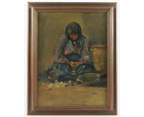 GOTH, Maurice (1873-1944), "Kartoffelschälerin", Öl/Lwd., 42 x 32, auf Karton aufgezogen, unten rechts signiert, R. 