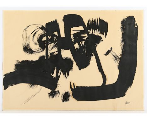 WINTER, Fritz, "o.T.", Tusche/Papier, 49,5 x 69,5, unten rechts signiert und datiert '54, besch., R. 