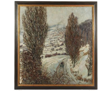 HAGER, Marie (1872-1947), "Winterlandschaft", Öl/Lwd., 123 x 114, besch., unten rechts signiert, R. 