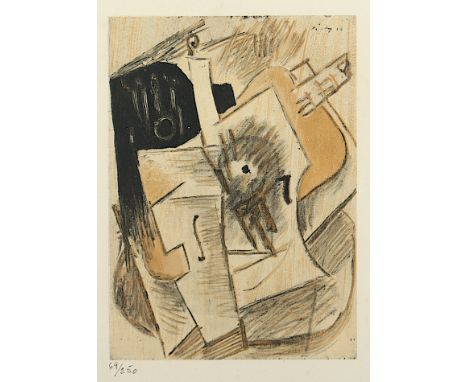 PICASSO, Pablo, "Violon", Original-Farblithografie, 15,5 x 11,5, nummeriert 69/250, aus der Folge "Dans l'Atelier de Picasso"