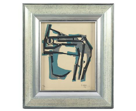 UBAC, Raoul, "L'auberge dans sanctuaire", Original-Farbholzschnitt, 23 x 20, bez. E./A., handsigniert, 1959, R. 