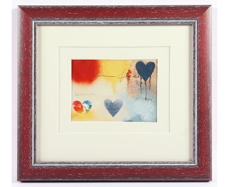 DINE, Jim, "Small heart painting No 12", Multiple (Kunstpostkarte in Farboffset/Karton), 9,5 x 13, 1970, signiert, R. 