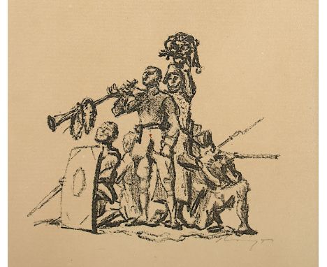 SLEVOGT, Max, "o.T.", Original-Lithografie, ca. 10 x 10, handsigniert, R. 