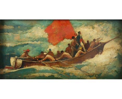 HEIMIG, Walter (1881-1955), "Der Kosar", Öl/Hartfaser, 21 x 40, unten links signiert, verso mit Titel bez., R.  