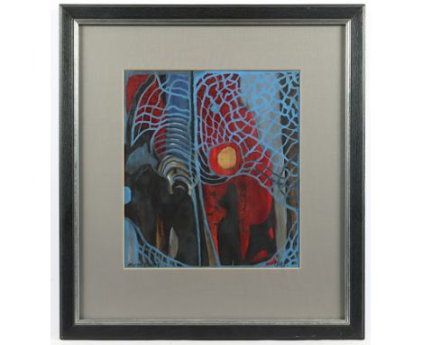DIENZ, Herm, "o.T.", Gouache/Papier, 31 x 26, unten links signiert und rechts datiert 1973, R. 
