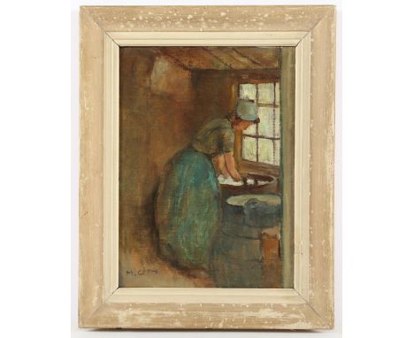 GOTH, Maurice (1873-1944), "Junge Bäuerin bei der Arbeit", Öl/Lwd., 32 x 24,5, auf Karton aufgezogen, unten links signiert, R