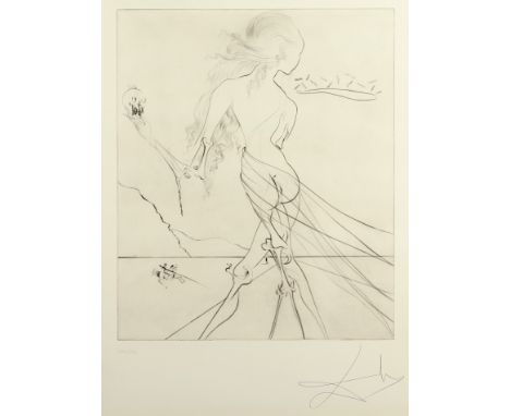 DALI, Salvador, "Hommage à Klimt", Original-Radierung, 59 x 49,5, nummeriert 112/300, handsigniert, 1974, WV Michler/Löpsinge