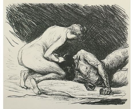 LIEBERMANN, Max, "Samson und Delilah", Holzschnitt, auf Bütten, 15 x 17, 1922, Heyder, Berlin, R. 