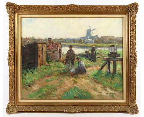 LIESEGANG, Helmut (1858-1945), "Am Niederrhein", Öl/Lwd., 65 x 81, unten rechts signiert, R. 