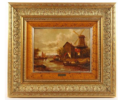 MARTI (Maler 2.H.20.Jh.), "Niederländische Landschaft mit Mühle", Öl/Lwd., 26,5 x 35, unten rechts signiert, R. 