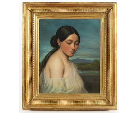 LAMOTHE, Louis (1822-1869), "Portrait eines Mädchens", Öl/Lwd., 56 x 46, unten rechts signiert, R. 