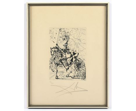 DALI, Salvador, "El Cid", Original-Radierung, 17 x 12, nummeriert 79/250, handsigniert, Rechnung Grafos-Verlag liegt in Kopie