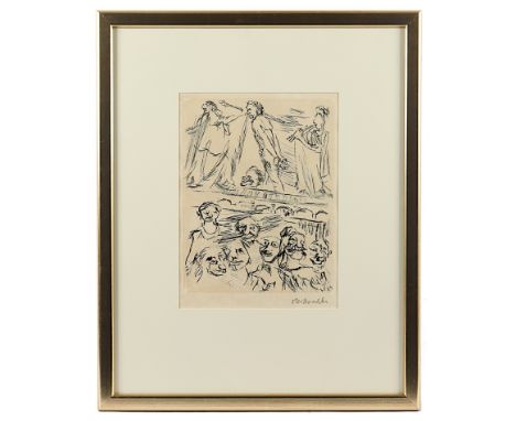KOKOSCHKA, Oskar, "Aristophanes", Original-Radierung, 25,5 x 20,5, handsigniert, Blatt der Folge, 1967/68, WV 448, R. 