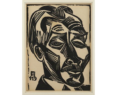 FELIXMüLLER, Conrad, "Dichterportrait", Original-Holzschnitt, 20 x 15,5, im Stock monogrammiert, R. 