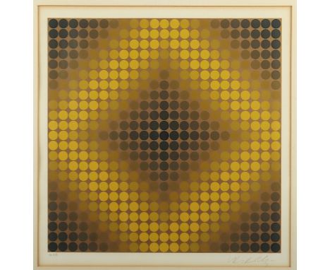 VASARELY, Victor, "Vonal I", Farbserigrafie, 39 x 39,5, nummeriert 101/250, handsigniert, lichtrandig, aus der Mappe "Clariti