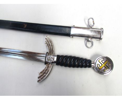 A replica German Luftwaffe Officer's sword with scabbard