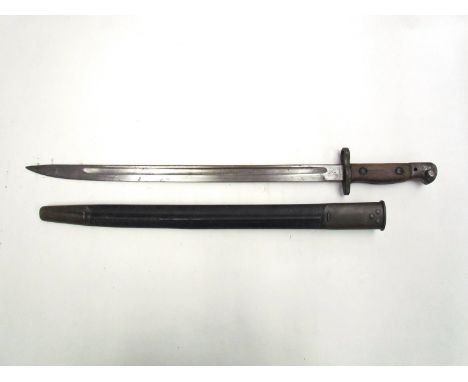 A WWI British 1907 pattern bayonet by Wilkinson, dated 11 17, with 1907 pattern Mk. II later variant scabbard